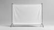 © Olena - Blank White Step And Repeat Mockup for Event Presentation on Gray Background