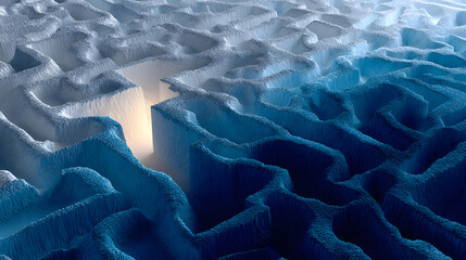 Aufkleber - 3D abstract rendering is the gateway to an unknown world of geometry and texture. Maze made of paper. 3d rendering. Digital illustration for wallpapers, posters and covers.