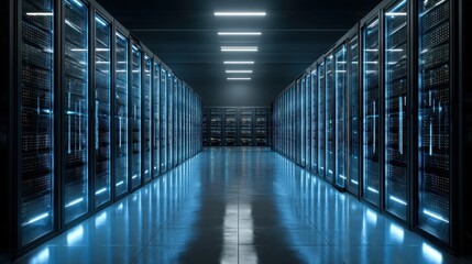Poster - Data center server room modern technology infrastructure