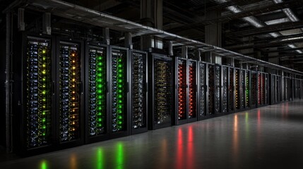 Poster - Data center server racks network technology and data storage infrastructure