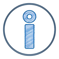 Fototapete - A blue circular icon with a white information symbol in the center on a white isolated background on transparent background
