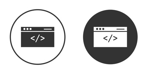 Web Code icon simple solid style concept. Clipart vectors