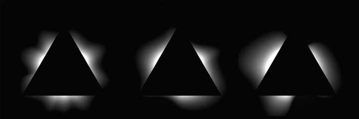 Poster - Set of triangle illuminate light frames