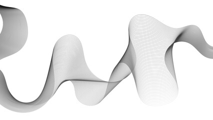 Poster - Abstract backdrop with grey wave gradient lines