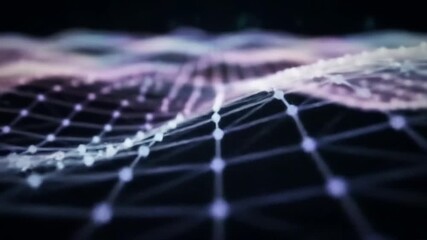 Glowing network connections between futuristic circuits in a grid layout
