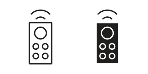 Remote control icon set line art and glyph design. Eps10