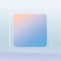 Leinwandbilder - A translucent, square-shaped object with soft, gradient color transitions, floating.