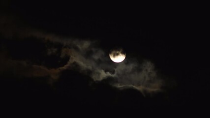 Wall Mural - Full moon and clouds in the night sky