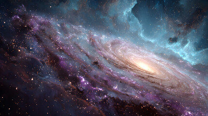 Wall Mural - Colorful galaxy with stars and a nebula