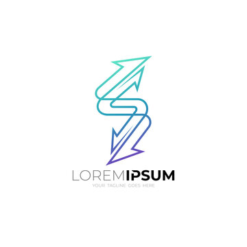 The letter S logo is combined with an arrow with a line style.