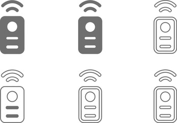 Leinwandbilder - Remote control icons showcase wireless technology and device connectivity in a simple design.