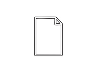 Aufkleber - Simple outline icon of a document or file with a folded corner on a white background