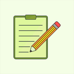 Poster - clipboard and pencil icon. icon related to design elements. suitable for web site, app, user interfaces,element, printable etc. flat icon style. simple vector design editable