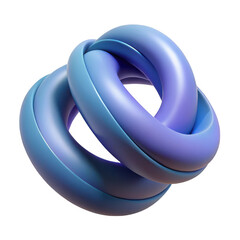 Poster - Abstract blue purple gradient torus knot isolated on transparent background
