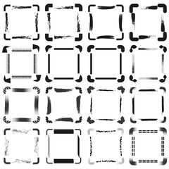 Leinwandbilder - Square frame collection. Border element Vector. Abstract line pattern. Grunge texture design