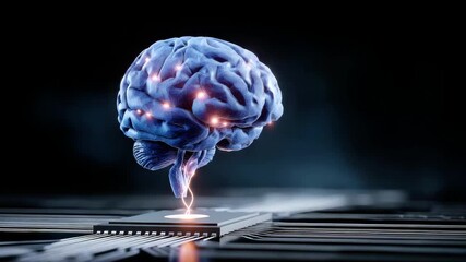 Poster - Futuristic Concept of Artificial Intelligence with Brain and Circuit Board Integration