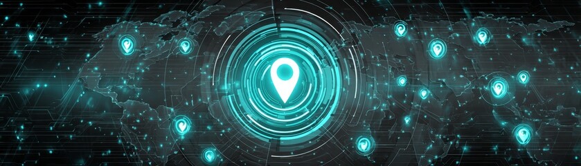 Fototapete - Futuristic background with glowing circles, a vibrant and modern design futuristic