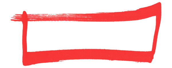 Poster - A Rectangle Red Ink Text Boxes or Frame Featuring Grunge Scribble Square and Hand Drawn Marker Border Isolated on a Transparent or White Background