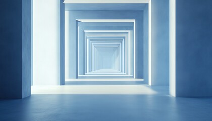 Poster - Futuristic Empty Room With Abstract Sci-Fi Corridor And Modern Technology Interior For Product Display Showcase Render.