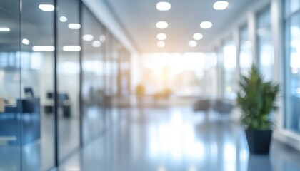 Poster - Spacious And Modern Corporate Environment: Abstract Blurry Office Interior With Soft Focus Professional Ting In Light Airy Work Area Atmosphere.