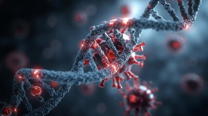 3D Animation Human DNA with Virus 