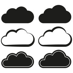 Poster - Cloud shape icons. Weather symbol Vector. Sky element illustration. Abstract fluffy form.