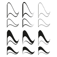 Poster - Wavy line shapes. Abstract curve collection. Dynamic stroke elements. Vector graphic symbols