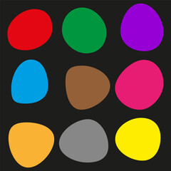 Poster - Abstract color blobs. Organic shape collection. Bright paint smears. Vector vibrant elements