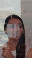 Poster - Animation of data processing over diverse business people in office