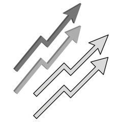 Poster - Growth arrow indicators. Upward trend symbols. Financial progress Vector. Success forecast illustration