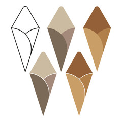 Poster - Abstract geometric shapes. Brown beige elements. Modern Vector design. Stylish art illustration.