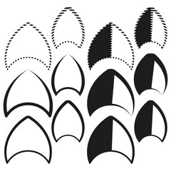 Poster - Abstract striped shapes. Geometric element variety. Pointed form collection. Vector graphic symbols.