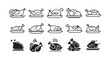 © MDABDUR - Steaming Hot Chicken Meal Icons Set, Holiday Roast Chicken and Turkey Icon Bundle, vector illustration eps 10.
