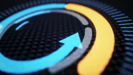 Circular Arrow Design Element, Digital Progress Indicator Rotation Animation