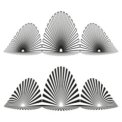 Poster - Geometric fan elements. Radial striped Vector. Abstract burst shapes. Monochrome graphic collection.