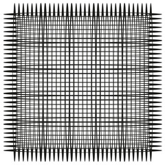 Poster - Abstract grid distortion. Optical illusion pattern. Chaotic line element. Vector modern background.