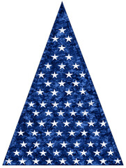 Poster - Blue Christmas Tree Silhouette Adorned with White Stars Festive Winter Holiday Decorations on Transparent Background, PNG