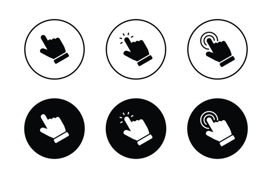 Hand pointer icons. Pointer click icon vector	