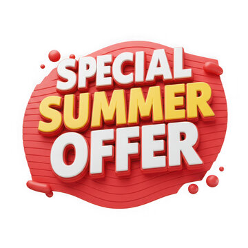 Special summer offer 3d text isolated on transparent background