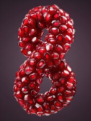 Poster - Pomegranate Seeds Arranged in Infinity Shape Symbolizing Wellness and Vitality With Vibrant Red Hues