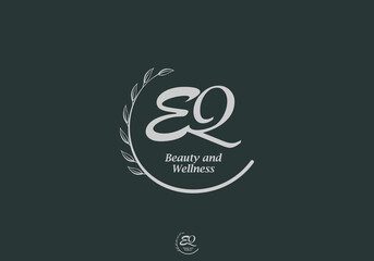 Poster - EQ Monogram with Leaf Emblem for Beauty and Wellness Brand