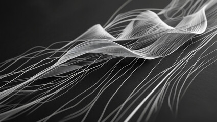 Aufkleber - Abstract lines background wallpaper design pattern texture modern art graphic wave curve smooth light monochrome