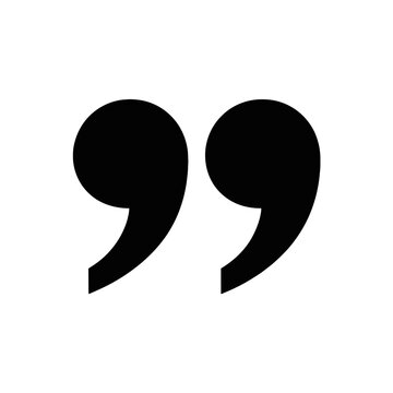 Black quotation marks symbol isolated on white background