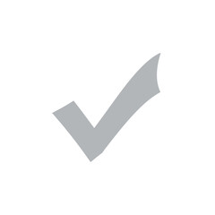 Poster - A simple gray check mark, isolated on white background, symbolizes approval, verification, and a correct choice