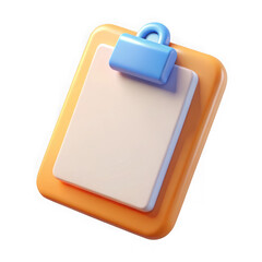 Poster - 3d clipboard with paper render isolated on transparent background