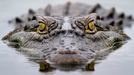 Poster - Close-up view of a crocodile's eye and snout.
