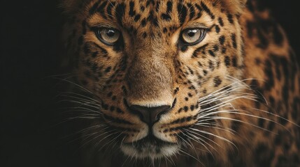 Poster - Close-up of a leopard's face.