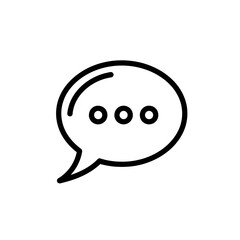 Fototapete - Simple line art speech bubble icon with ellipsis, indicating ongoing conversation or message.