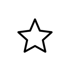 Fototapete - Simple black outline star graphic design element.