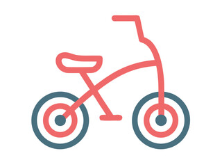 Aufkleber - Simple minimalist icon of a red and blue children s tricycle on a white background